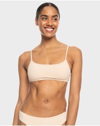 Roxy - Gingham Bralette Bikini Top For Women