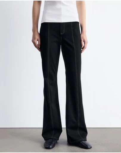 & Other Stories - Flared Topstitched Trousers