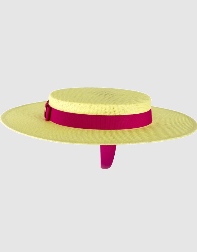 Max Alexander - Yellow and Fuchsia Boater Hat