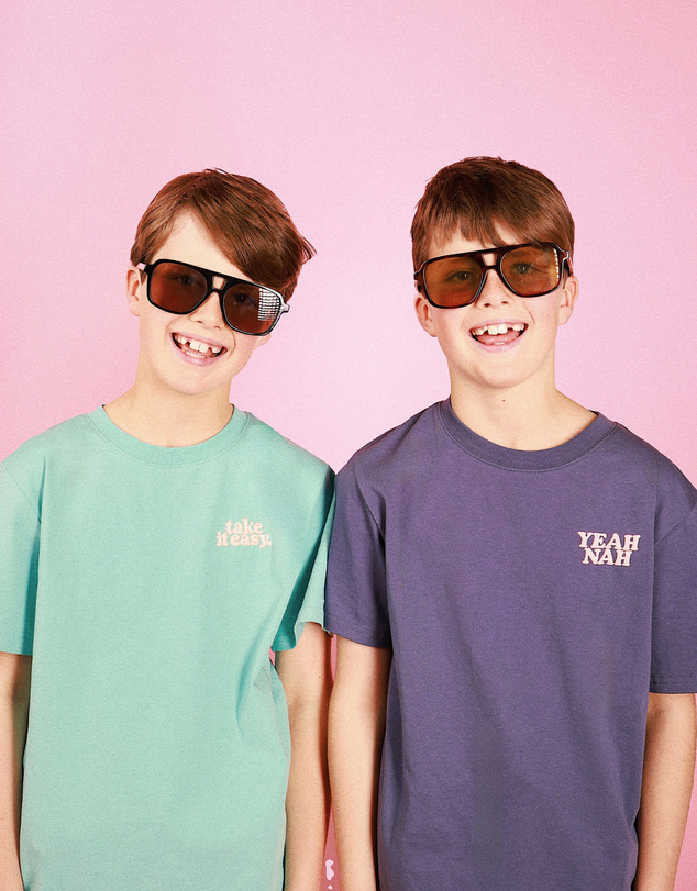 Skwosh - Yeah Nah Kids Slang Tee in Navy