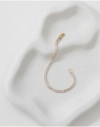 The White Collection - Sidney Bracelet - Baguette Gold Tennis Bracelet