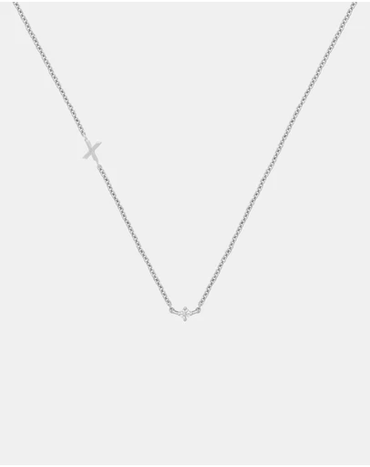YCL  - Petite Initial Necklace X - Sterling Silver