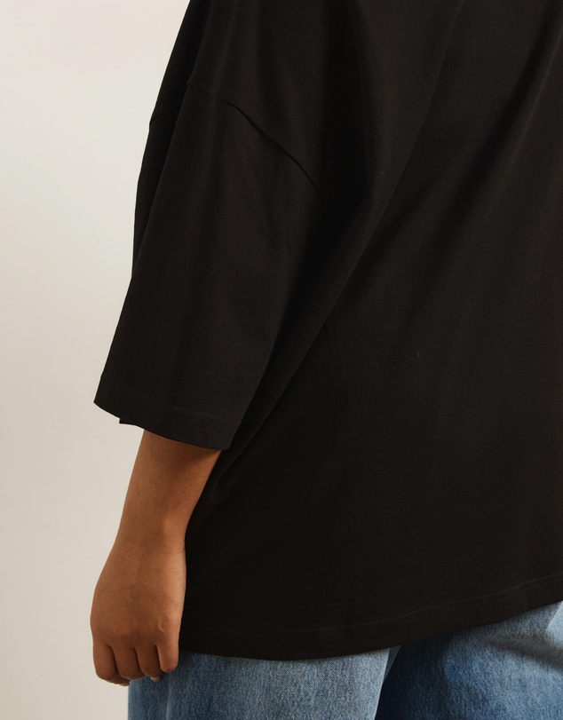Atmos&Here Curvy - Sadie Oversized Cotton Boat Neck T-Shirt