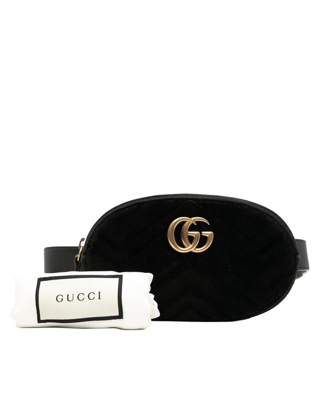 Pre-Loved by Azura Reborn - Pre-Loved GG Marmont Matelasse Velvet Belt Bag