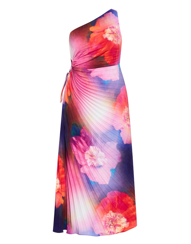 City Chic - Aliza Firework Print Pleat Maxi Dress