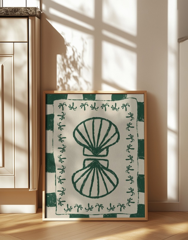 Olive et Oriel - Seashell Symphony by Shatha Al Dafai Art Print
