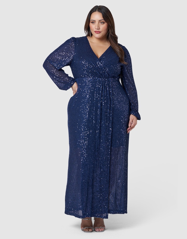 Pink Dusk by Curve Project - All I Want Sequin Maxi Dress