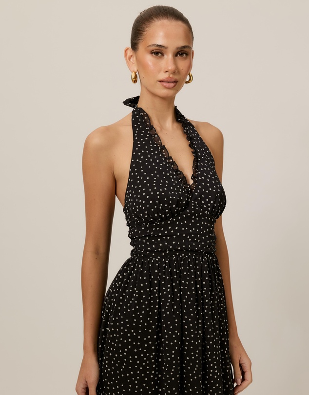Tussah - Kelly Halter Polka Dot Maxi Dress