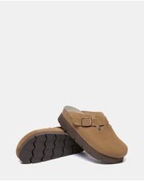 EVERAU - EverAU Ugg Brooklyn Platform Cow Suede Upper Clogs