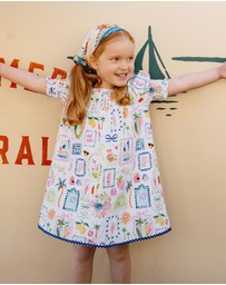Fox & Finch - Summer Vacay Print Ric Rac Dress - Kids