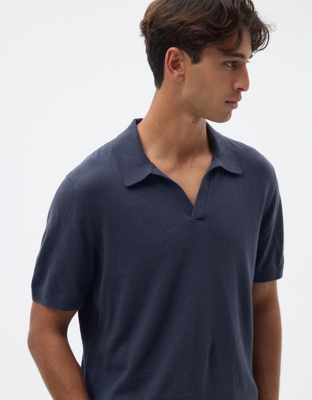 AERE - Linen Blend Knit Polo