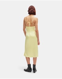 HUGO - Slim-fit Dress In Satin With Logo Trim