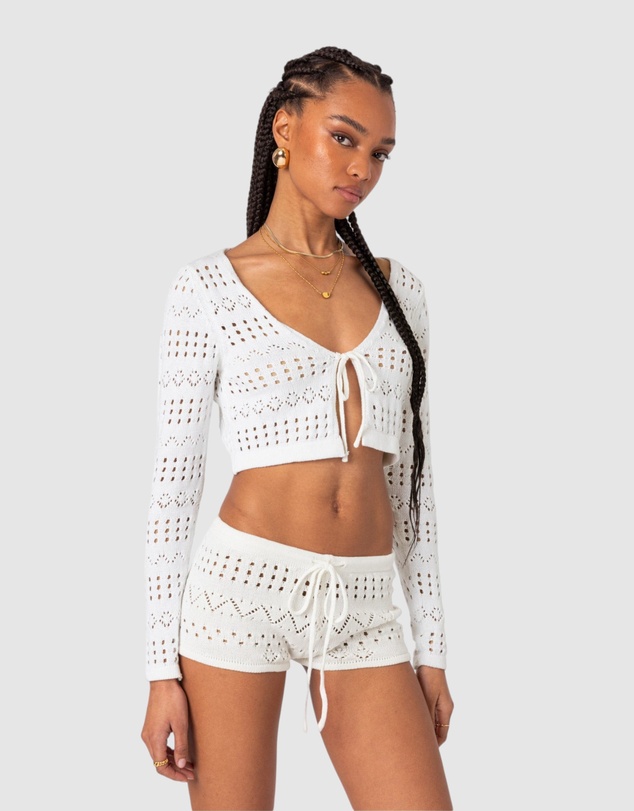 EDIKTED - Betsy Tie Front Knitted Cardigan