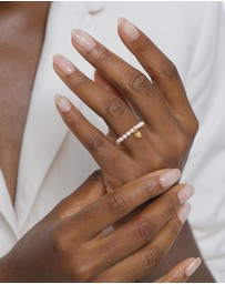 Elli Jewelry - Ring Pearl Heart Symbol 925 Sterling Silver Gold-Plated