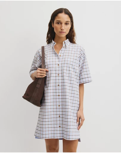 Country Road - Short Sleeve Oxford Shirt Dress