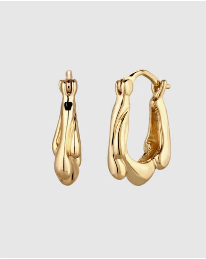 Elli Jewelry - Melted Hoop Earrings in Gold-Plated 925 Sterling Silver