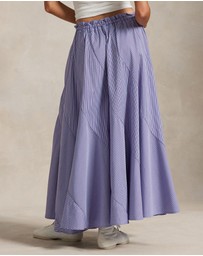 Polo Ralph Lauren - Striped Cotton Drawstring Maxi Skirt