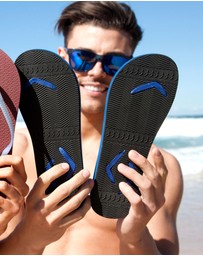 Boomerangz Footwear - Men's Navy/Black Thongs with arch support and 2 x interchangeable straps