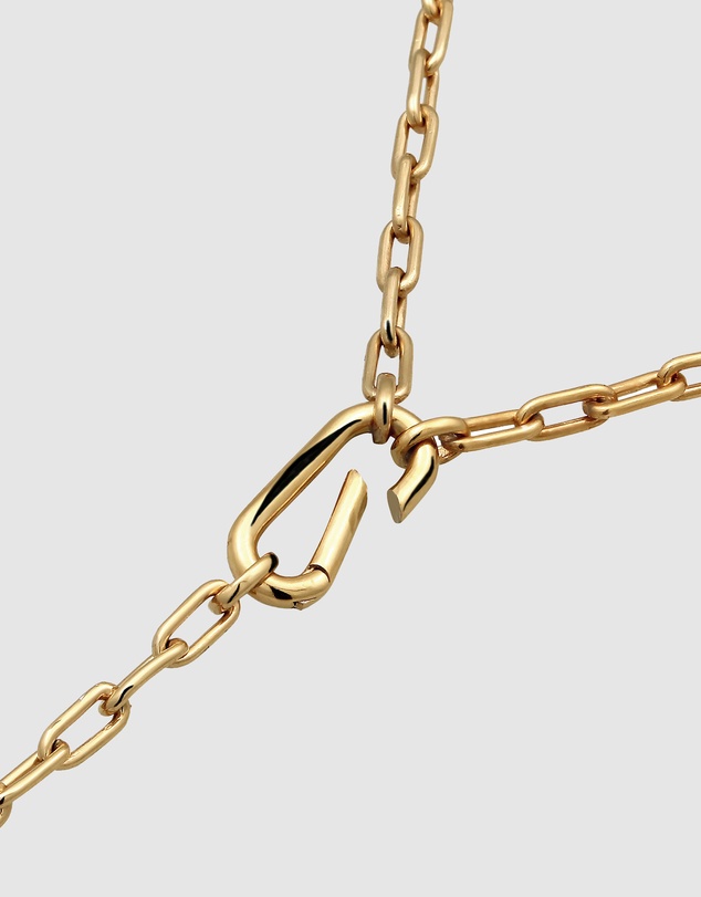 Elli Jewelry - Carabiner Lock Lariat Necklace in Gold-Plated 925 Silver