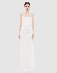 MISHA - The Dry Jersey Draped Maxi Dress
