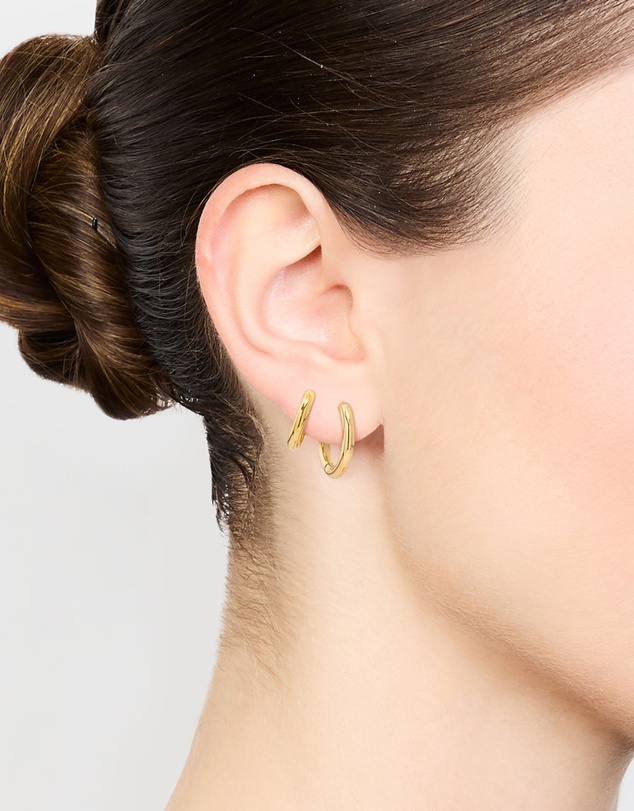 Lovisa - Gold Plated Surgical Steel Thick Hoop Earrings 2-Pack