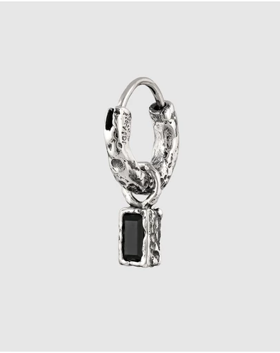 Haze & Glory - Liquid Onyx Hoop in Oxidised 925 Silver