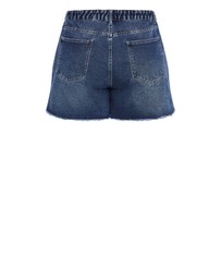 City Chic - Hannah Rip Denim Short - Dark Wash