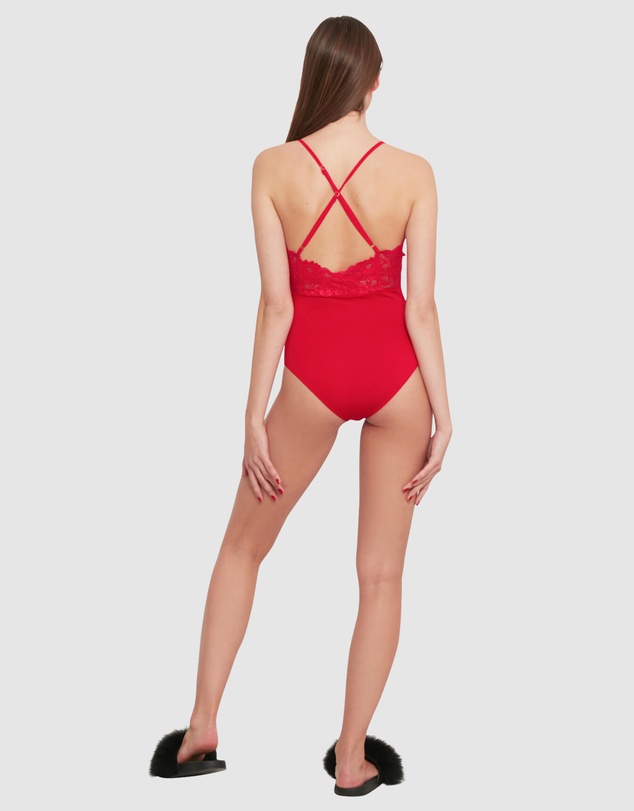 Oh!Zuza - Viscose & Sheer Lace Lingerie Bodysuit