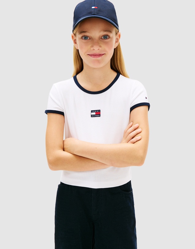 Tommy Hilfiger - Heritage Flag Ribbed Extra Slim T-Shirt - Kids