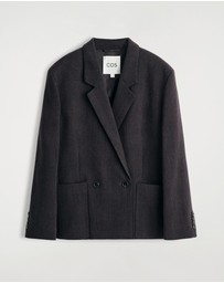 COS - Checked Double-Breasted Blazer