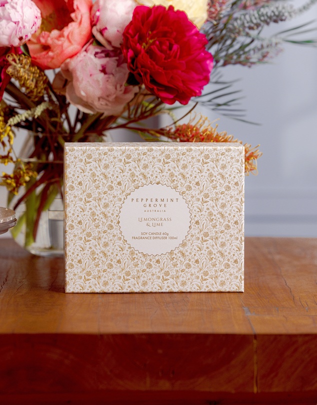 Peppermint Grove - Lemongrass & Lime Mini Soy Candle & Diffuser Set