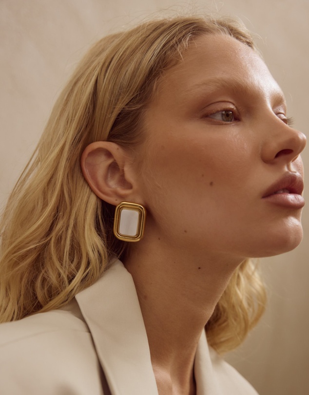 CENDRE - Leea Earrings White 18k Gold