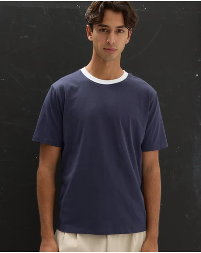 AERE - Contrast Collar T-Shirt