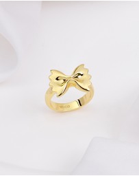Wanderlust + Co - Bow Tie Pasta Gold Ring