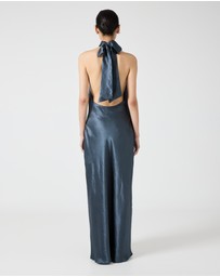 Third Form - Crush Wrap Neck Floor Length