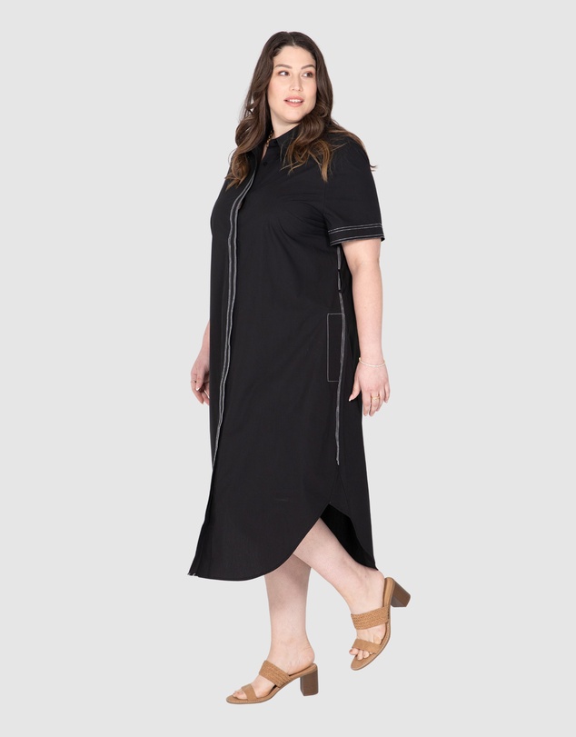 Love Your Wardrobe - Alyssa Contrast Stitch Dress