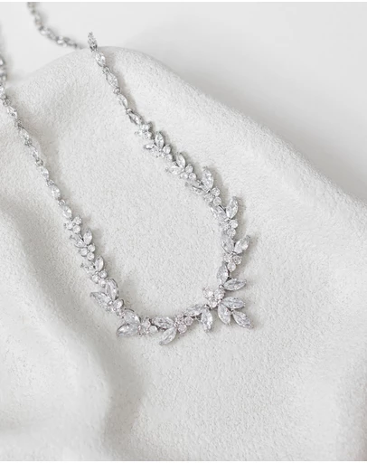 The White Collection - Courtney - Statement Silver Bridal Necklace