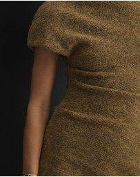 AERE - Ilona Draped Wool Blend Mini Dress