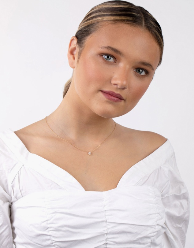 Lovisa - Gold Plated Sterling Silver Cubic Zirconia Pear Halo Necklace
