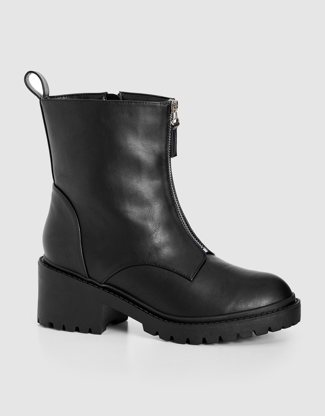 City Chic - WIDE FIT Zelda Zip Ankle Boot