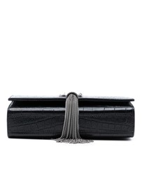 Pre-Loved by Azura Reborn - Pre-Loved Small Croc Embossed Leather Monogram Kate Tassel Crossbody