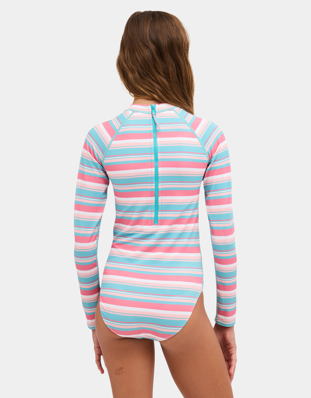 Billabong - Girls 8 to 16 Forest Stripe Long Sleeve Bodysuit Rashguard