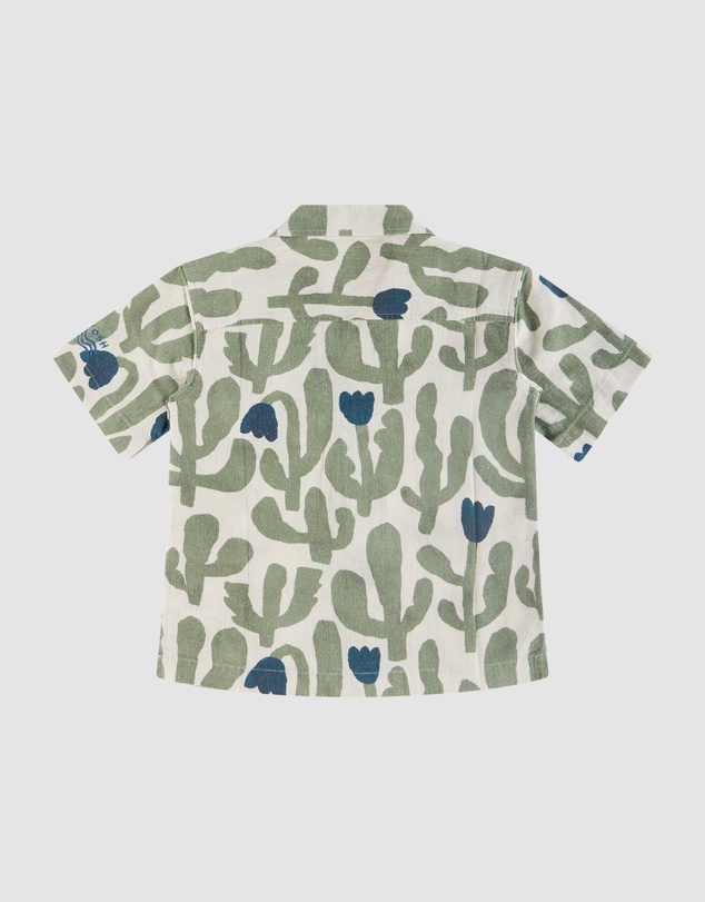 Skwosh - Pablo Prickles Kids Holiday Shirt in Ecru