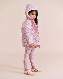 Huxbaby - Heart Floral Quilted Puffer Jacket - Babies-Kids