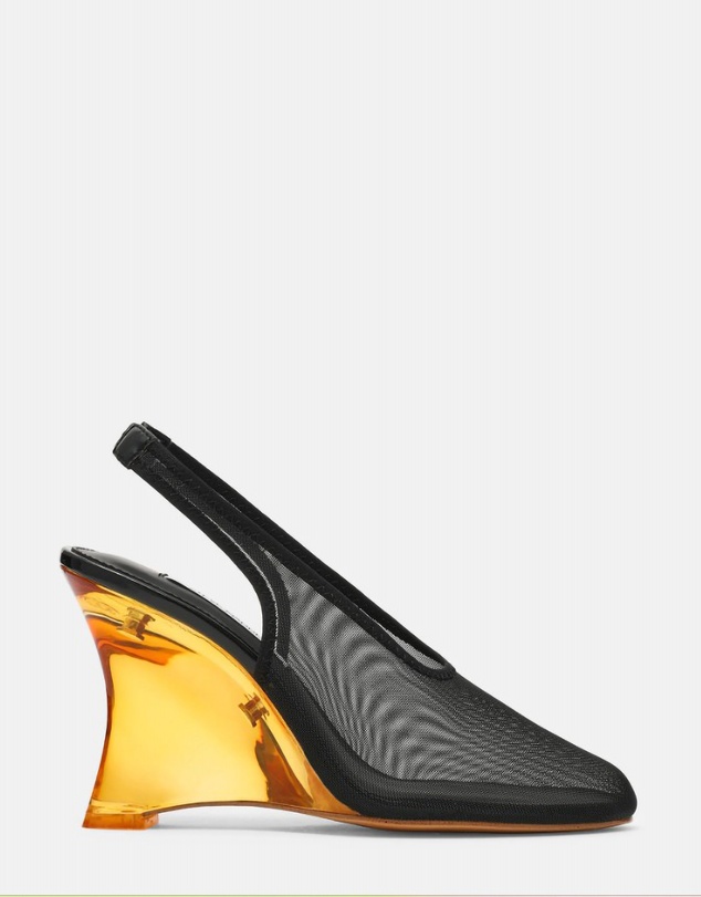Steve Madden - Dyra Black/Gold Wedge Heels