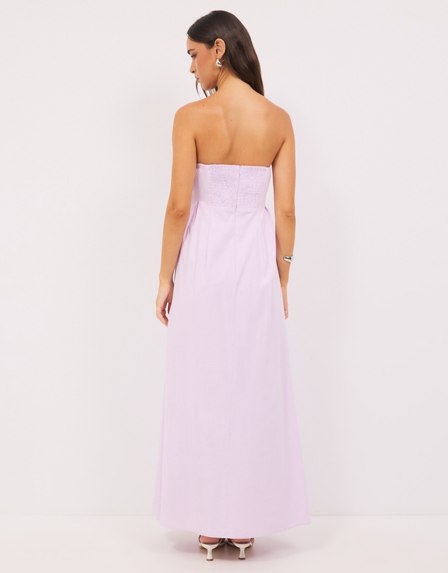 Calli - Karina Pleated Strapless Maxi Dress