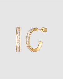 Elli Jewelry - Earrings Stud Hoop Zirconia 925 Sterling Silver