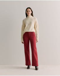 Trenery - Garment Dyed Wide Leg Jean in Oxblood