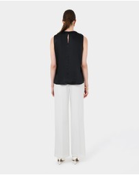 Forcast - Louisa Round Neck Satin Top