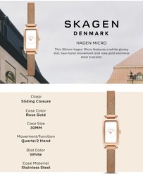 Skagen - Hagen Micro Rose Gold Tone Analogue Watch